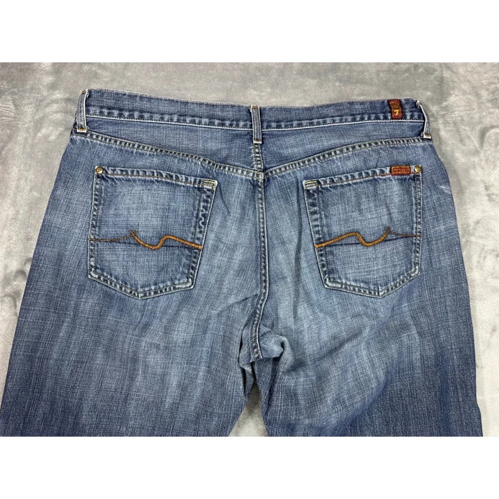 7 For All Mankind Relaxed Jeans Mens 38 Blue Medium Wash Button Fly Made‎ USA
